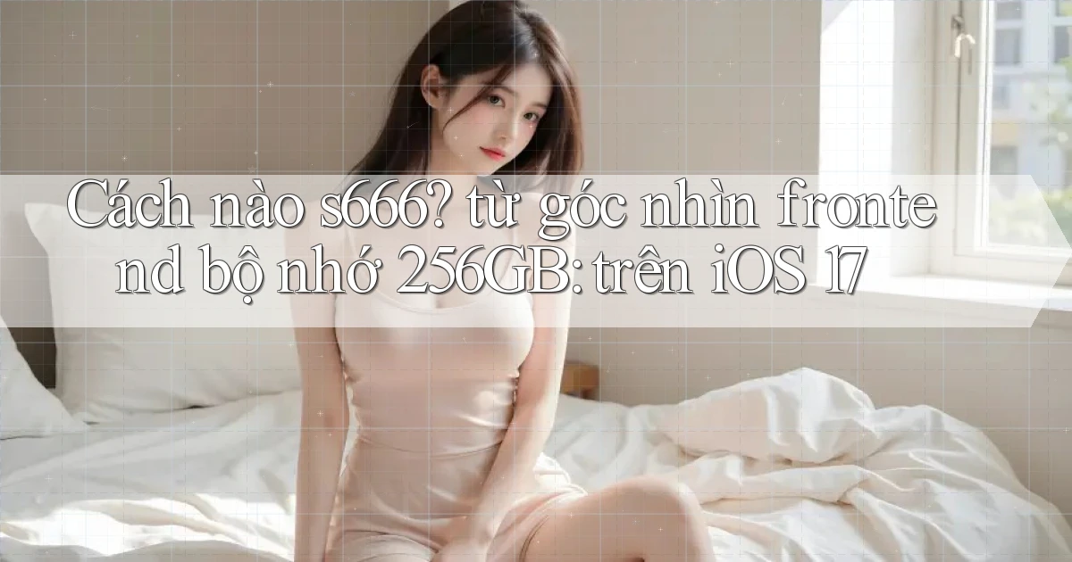 Cách nào s666 từ góc nhìn frontend bộ nhớ 256GB trên iOS 17